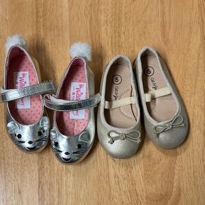Silver and Gold Toddler Ballet Flats
